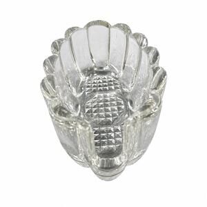 Vintage Clear Pressed Glass Oval Toothpick Holder Trinket Dish Vanity Decor
